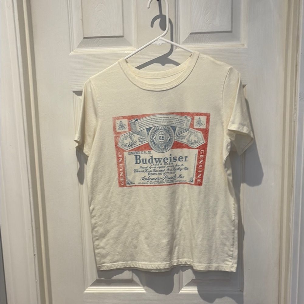 Budweiser Cream Short Sleeve Tee SZ medium